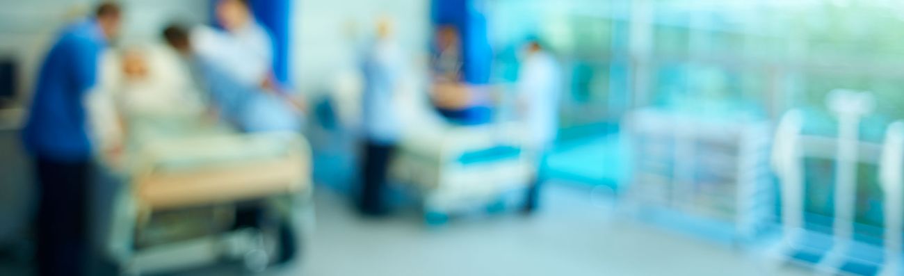 Blurred hospital ward