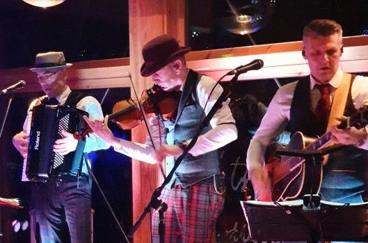 Ceilidh band performing at Ayr Office Burns Supper fundraiser 2020