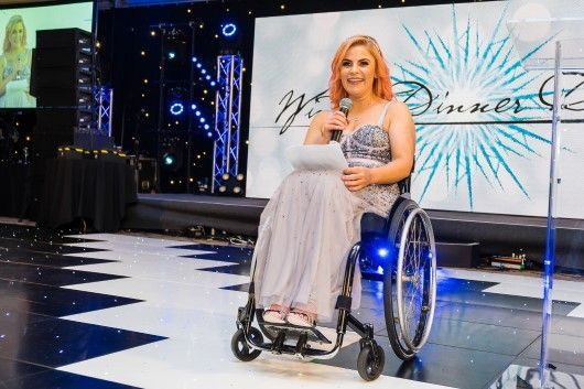 Laura Torrance from Spinal Injuries Scotland speaking at Winter Dinner Dance 2019