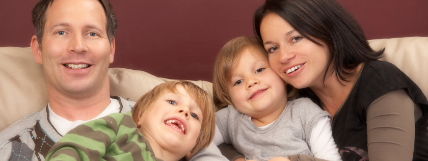 Family on the couch