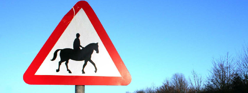 Beware sign horse riders
