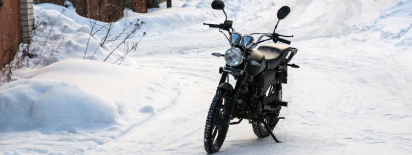 Motorcycle in the snow