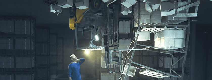 Work Accident in warehouse from TV advert