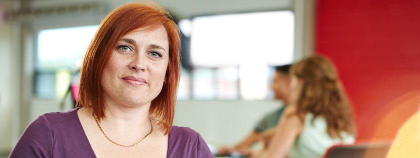 Woman looking to camera