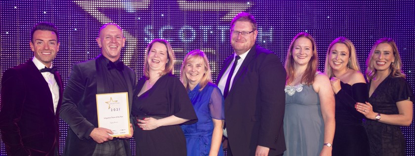 The Serious Injury team collect their award at the Scottish Legal Awards.