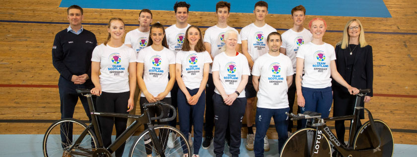 Scottish Cycling Commonwealth Team 2022 with Partner Diane Cooper and specialist cycling lawyer at Digby Brown