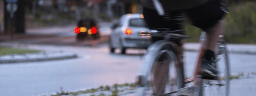 Cycling on the road in Autumn
