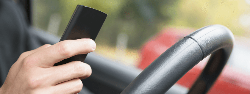 On mobile phone whilst driving