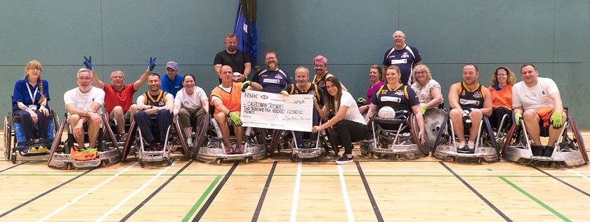 Caledonian Crushers receiving cheque 2018