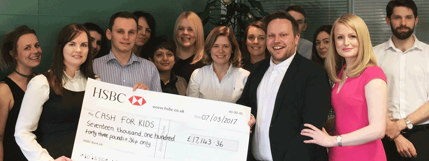 Cheque Handover to Cash for Kids