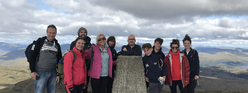 Digby Brown team that climbed Ben Lomond