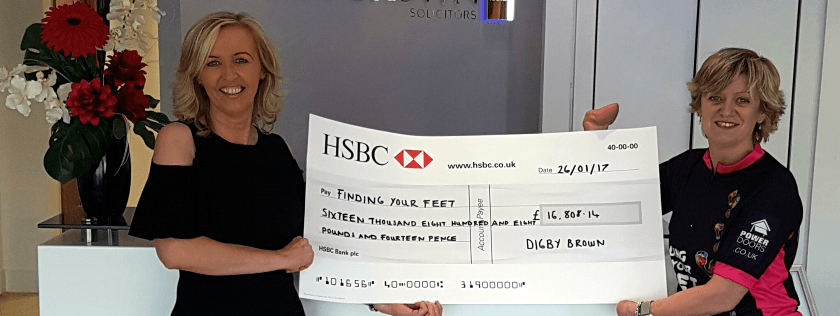 Cheque Handover to Finding your Feet