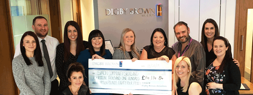 Glasgow Charity Cheque Handover