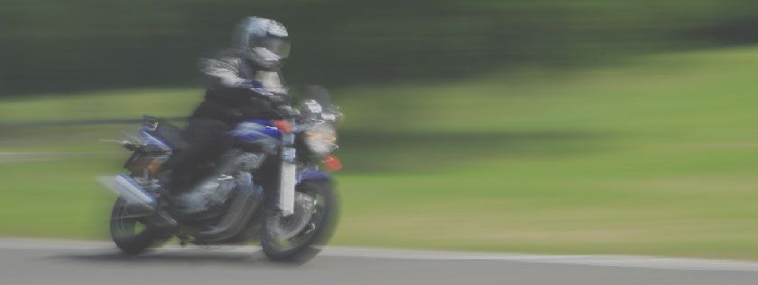 Biker on his motorcycle