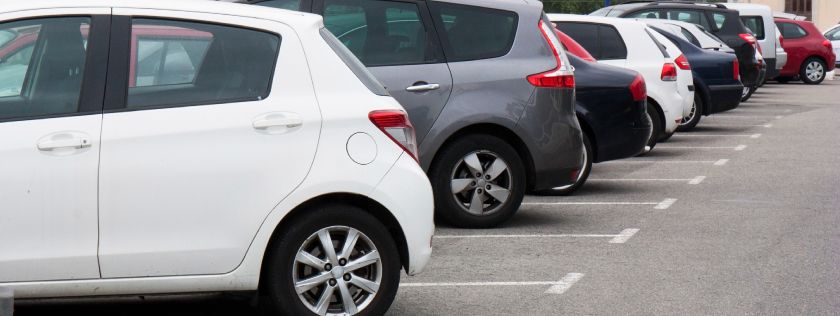 Cars parked in a car park