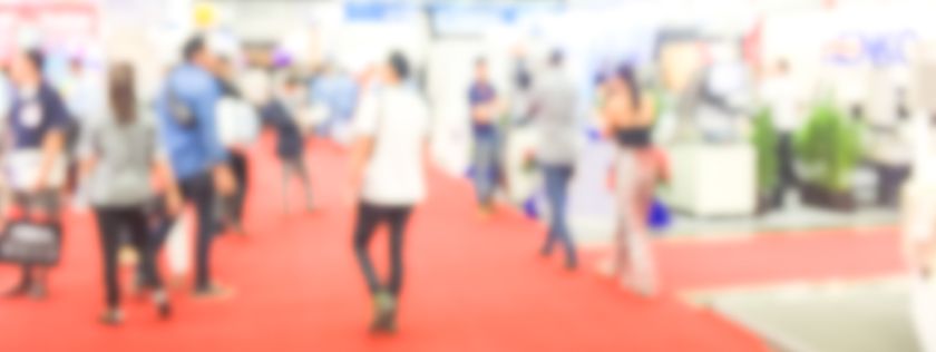 People going round exhibition hall