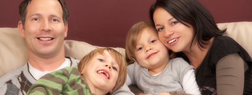 Family on the couch