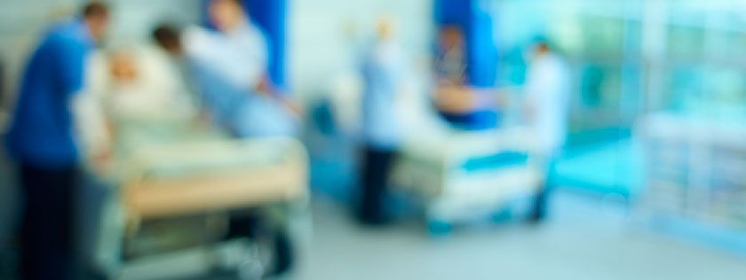 Blurred out hospital ward