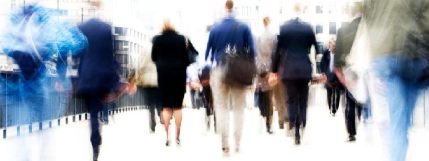 People on their way to work