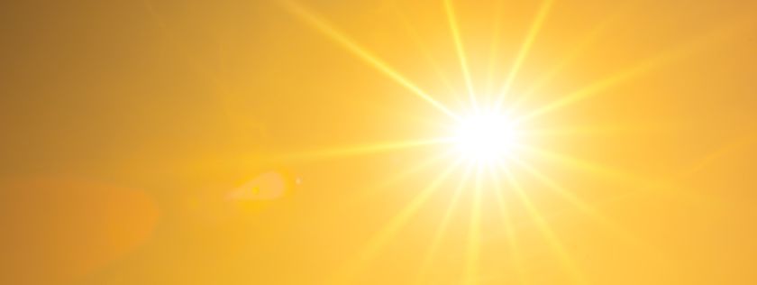 Sun shining in the sky