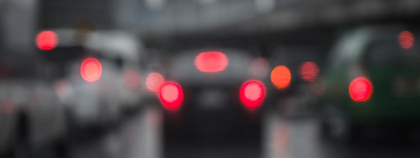 Cars braking in traffic