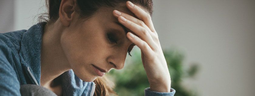 Woman looking sad