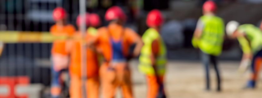 Workers on construction site
