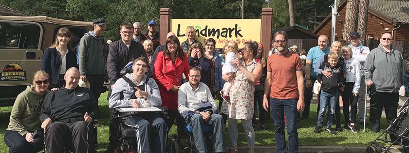 Headway Highland Landmark Day Out 2019 service users and Digby Brown Inverness