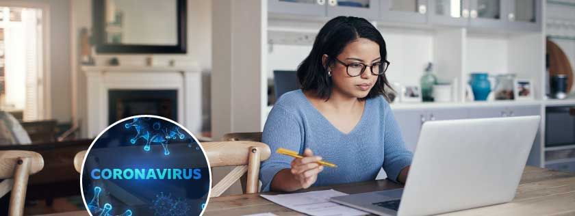 Woman working from home during COVID-19