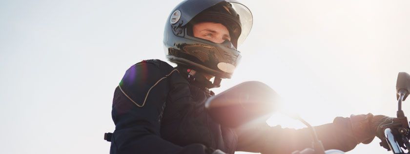 Man on his motorbike