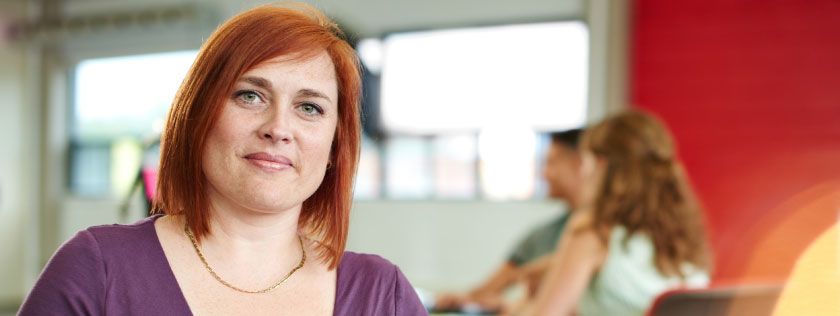 Woman looking to camera
