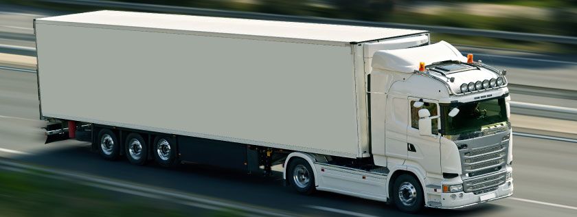 Lorry travelling on the road