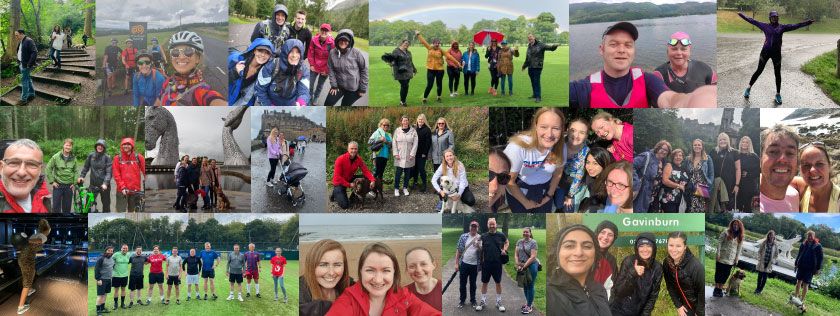 A collage of members of Digby Brown staff taking part in Reconnecting Matters