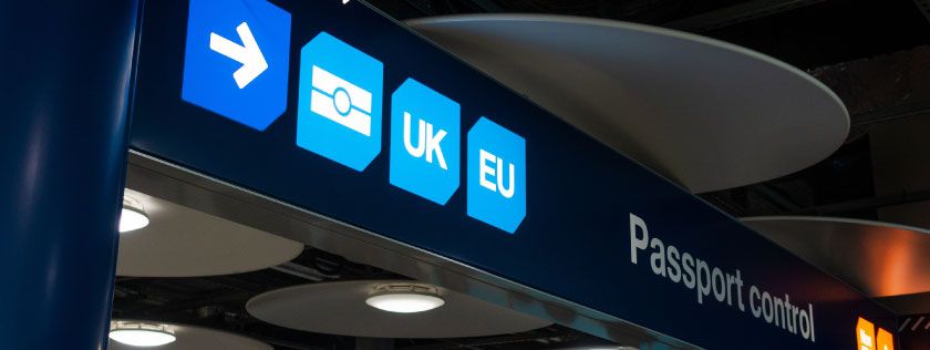 Passport control at UK airport
