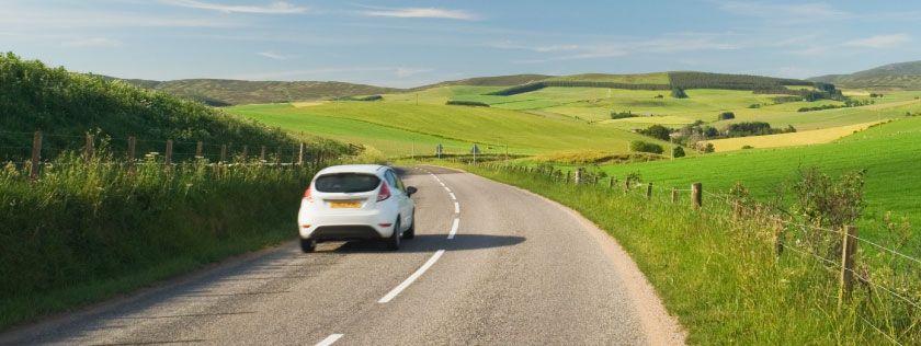 Car on a country road