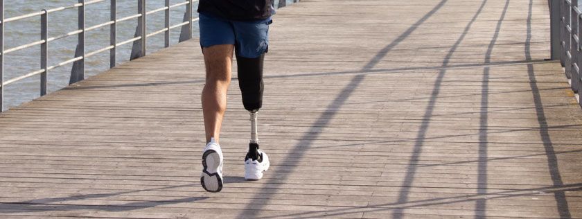 Amputee running