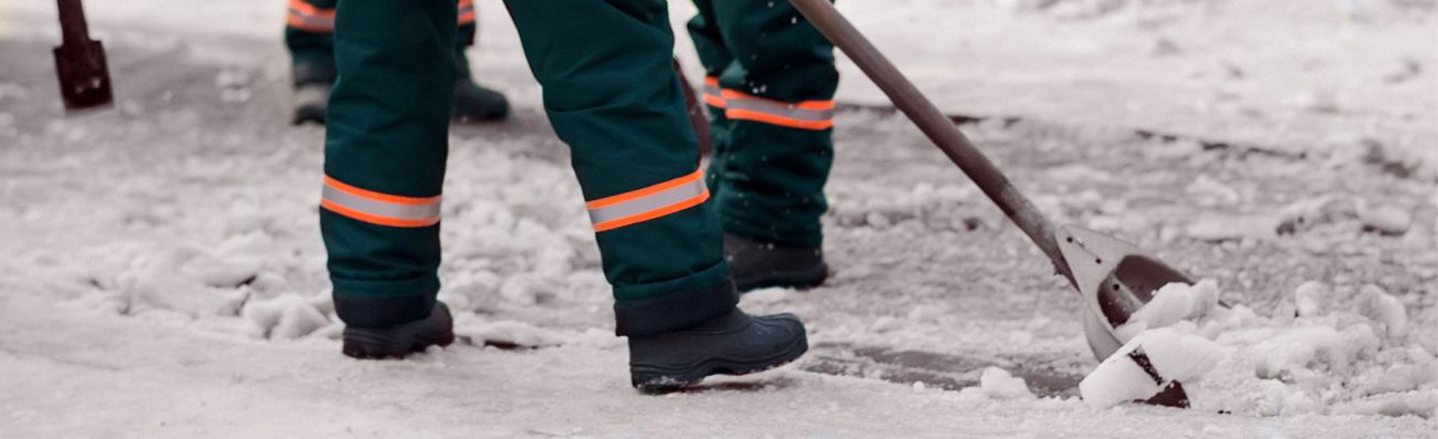 Working clearing snow