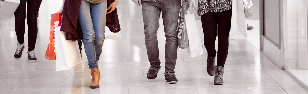 People shopping in a shopping centre