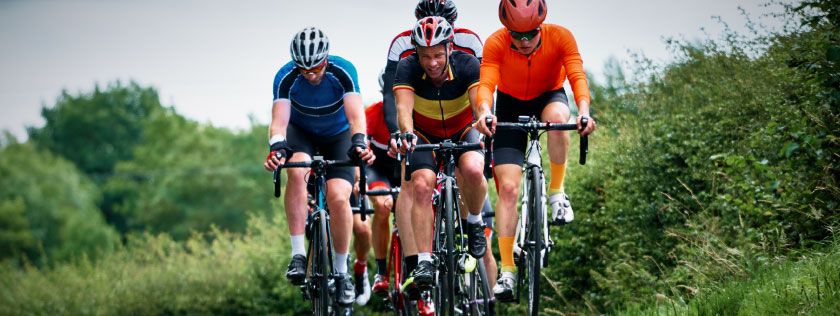 Group of road cyclists
