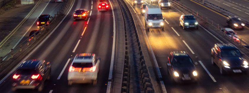 Cars on M8 Glasgow at night