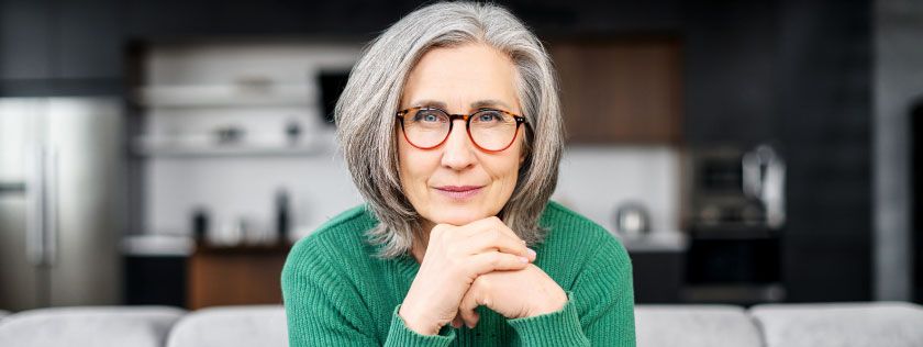 Woman looking to camera