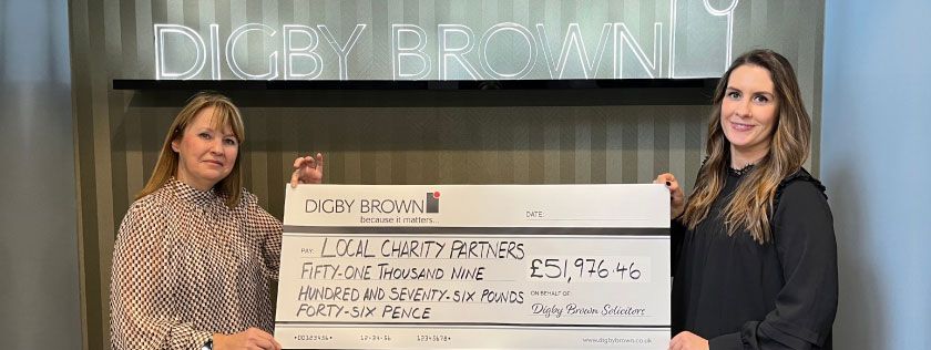 The grand total raised for all local charities chosen by Digby Brown staff