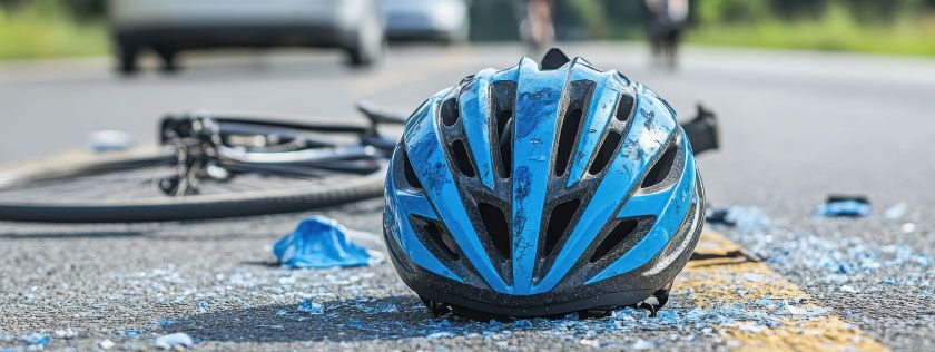 Cycling helmet damaged