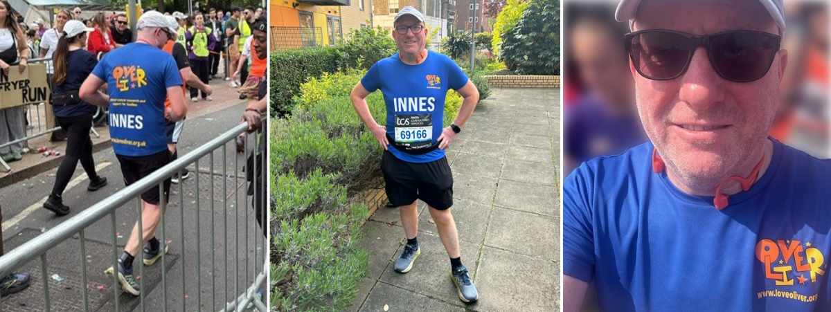Innes runs the London Marathon for LoveOliver