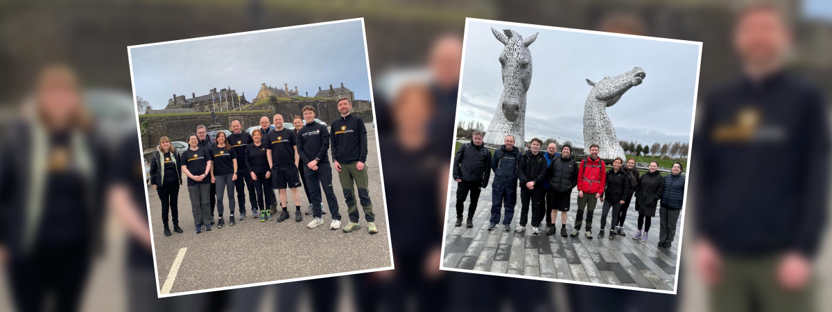 Asbestos lawyers tackle Castle to Kelpies walk in aid of asbestos charities