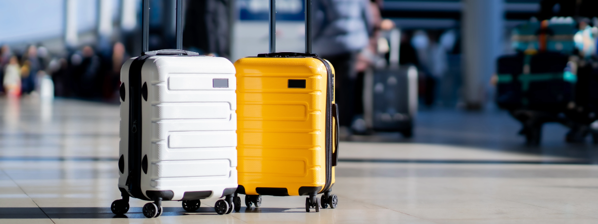 Suitcases in an airport