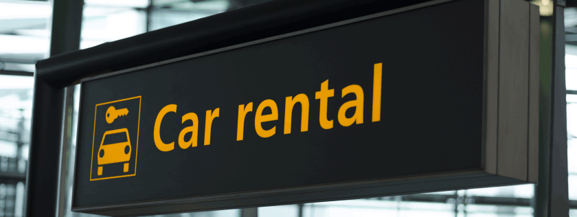 Car rental sign