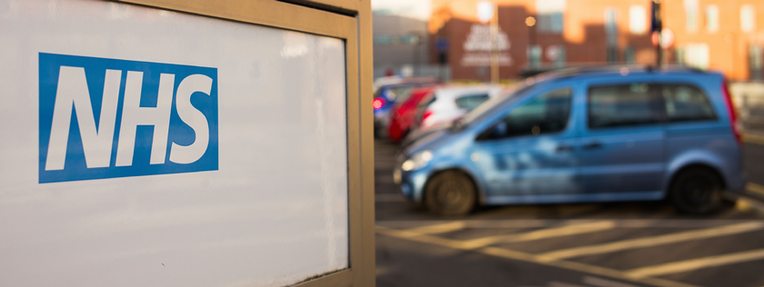 NHS sign outside hospital