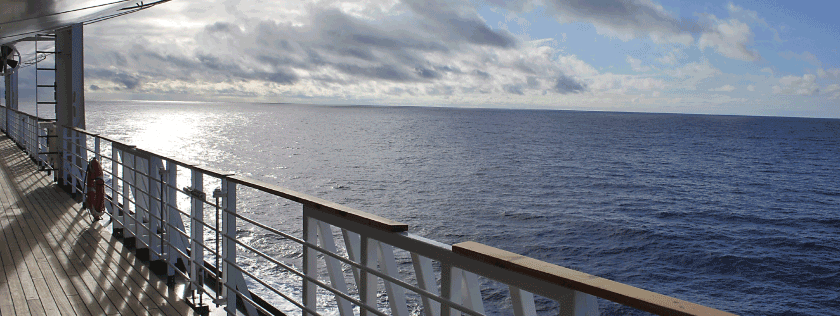 Looking out from cruise ship