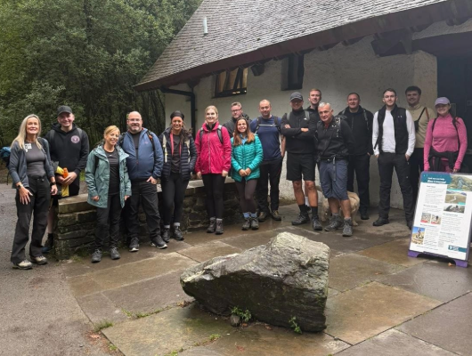 Group photo of the Glasgow team before starting their Ben Lomond climb